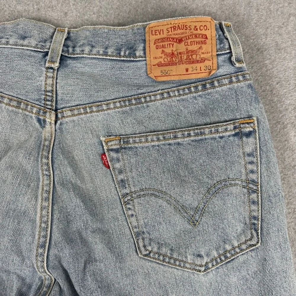 Vintage‎ Levi 550 Mens Jeans 34x30 (33x29) Relaxed Fit Thrashed Distressed Y2K